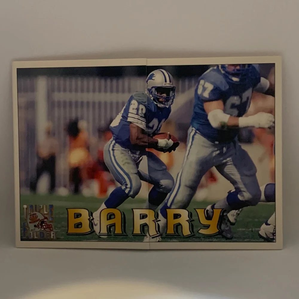 1994 Pacific Triple Folder Card Barry Sanders Detroit Lions #11 (MISC3)